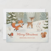 冬の森のメリークリスマス 森の動物たち シーズンカード (正面)