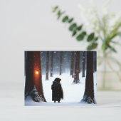 冬の森のモグラ ポストカード (スタンド正面)
