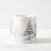 冬の森のリスたち コーヒーマグカップ (正面左)