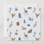 冬の森のリースウッドランド動物の赤ちゃんシャワー 招待状 (裏面)