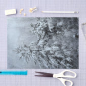 冬の森のヴィンテージの森林の雪に覆われた木々 薄葉紙 (クラフト)