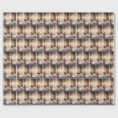 冬の森の中でバック ラッピングペーパー (フラット)