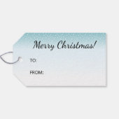 冬の森の中で白黒のパピヨンかわいい犬 ギフトタグ (裏面横)