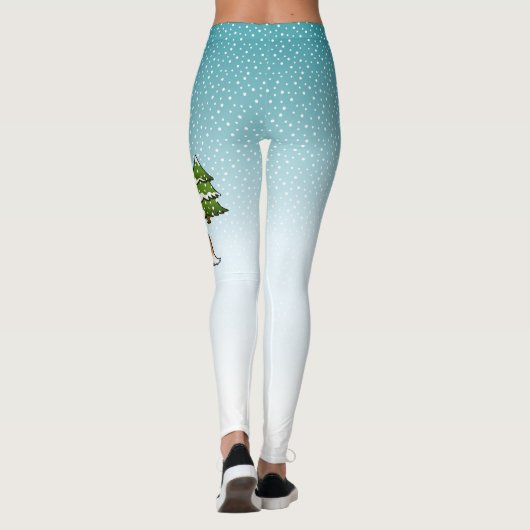 冬の森の中で眠れるシェットランド・シェプドッグ レギンス (裏面)