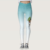 冬の森の中で眠れるシェットランド・シェプドッグ レギンス (正面)