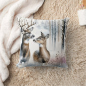 冬の森の中で雄と雌 クッション (ブランケット)