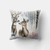 冬の森の中で雄と雌 クッション (裏面)