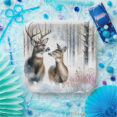 冬の森の中で雄と雌 ペーパープレート (パーティー)