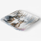 冬の森の中で雄と雌 ペーパープレート (傾斜あり)