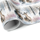 冬の森の中で雄と雌 ラッピングペーパー (ロールコーナー)