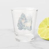 冬の森の中のシカ ショットグラス (裏面)