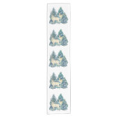 冬の森の中のシカ ショートテーブルランナー (正面)