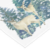 冬の森の中のシカ ショートテーブルランナー (コーナー)