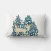 冬の森の中のシカ ランバークッション (正面)