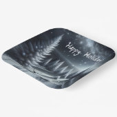 冬の森の中のハッピーホリデーズディアー ペーパープレート (傾斜あり)