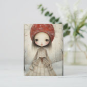 冬の森の中の少女 ポストカード (スタンド正面)