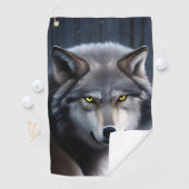 冬の森の中の狼 ゴルフタオル (インサイチュ)