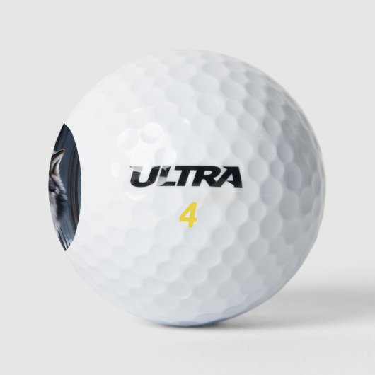 冬の森の中の狼 ゴルフボール (ロゴ)