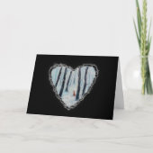 冬の森の中の赤い乗馬フードのような姿 シーズンカード (正面)