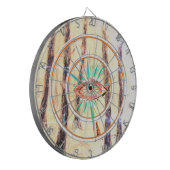 冬の森の中の赤い乗馬フードのような姿 ダーツボード (正面左)