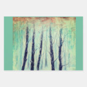 冬の森の中の赤い乗馬フードのような姿 ラッピングペーパーシート (正面3)