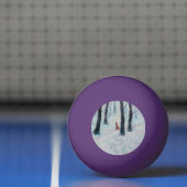 冬の森の中の赤い乗馬フードのような姿 卓球ボール (ネット)