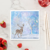 冬の森の中の鹿 スタンダードランチョンナプキン (インサイチュ)