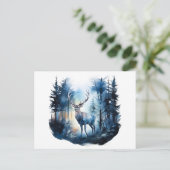冬の森の中の鹿 ポストカード (スタンド正面)