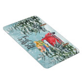 冬の森の休日に平和と喜びの赤い車 マグネット (右側)