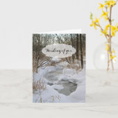 冬の森の写真撮影はよく得ます カード (黄色い花)