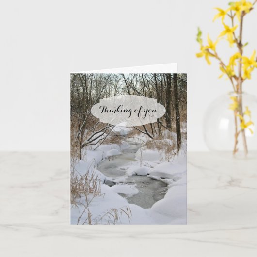 冬の森の写真撮影はよく得ます カード (黄色い花)