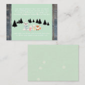 冬の森の動物たちのシャワーブックリクエスト エンクロージャーカード (正面/裏面)