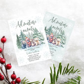 冬の森の動物たちベビーシャワー 招待状