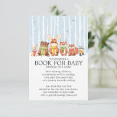 冬の森の動物たち 男の子 シャワー ブック 赤ちゃんのために 招待状 (スタンド正面)