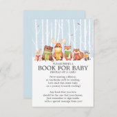 冬の森の動物たち 男の子 シャワー ブック 赤ちゃんのために 招待状 (正面/裏面)