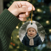 冬の森の動物たち 赤ちゃんの最初のクリスマス セラミックオーナメント