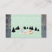 冬の森の動物のシャワーブックリクエスト エンクロージャーカード (正面)