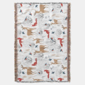 冬の森の動物のミニマルなパターン スローブランケット (正面縦)