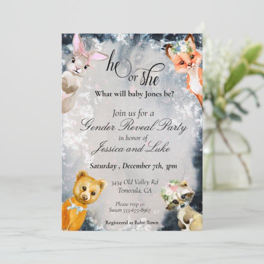 冬の森の動物の休日を性別で明らかにする 招待状 (スタンド正面)