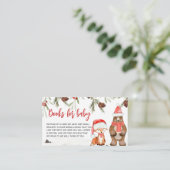 冬の森の動物の冷たい外の本ベビー エンクロージャーカード (スタンド正面)