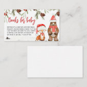 冬の森の動物の冷たい外の本ベビー エンクロージャーカード (正面/裏面)