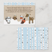 冬の森の動物の囲いブックのリクエスト エンクロージャーカード (正面/裏面)