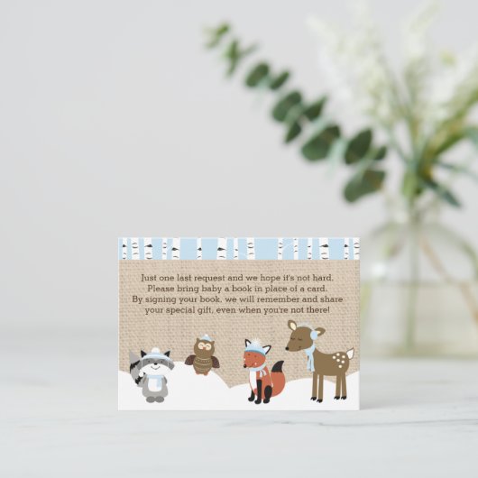 冬の森の動物の囲いブックリクエスト エンクロージャーカード (スタンド正面)