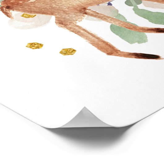 冬の森の動物の大歓迎 ポスター (角)