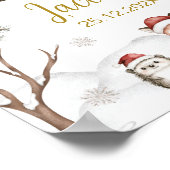 冬の森の動物の最初の年の写真マイルストーン ポスター (角)