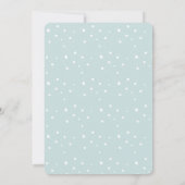 冬の森の動物の青い車で赤ちゃんシャワー 招待状 (裏面)