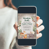 冬の森の動物カップルベビーシャワー 招待状