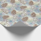 冬の森の動物パターン ラッピングペーパー (角)