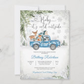 冬の森の動物ベイビーシャワー招待状 招待状 (正面)