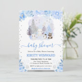 冬の森の動物ベビーシャワー 招待状 (スタンド正面)